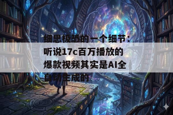 细思极恐的一个细节：听说17c百万播放的爆款视频其实是AI全自动生成的